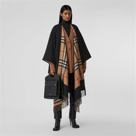 cape burberry reversible|burberry check cashmere cape.